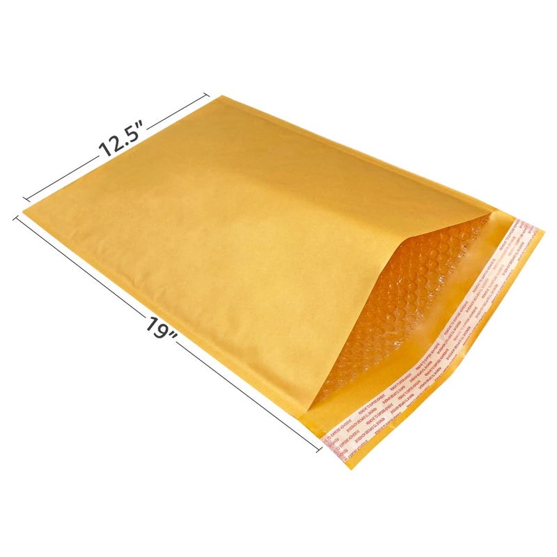 StarBoxes 50 Kraft Bubble Mailers 12.5x19" - #6 Self-Sealing Padded Envelopes Bags (KBM612519050) - Image 2